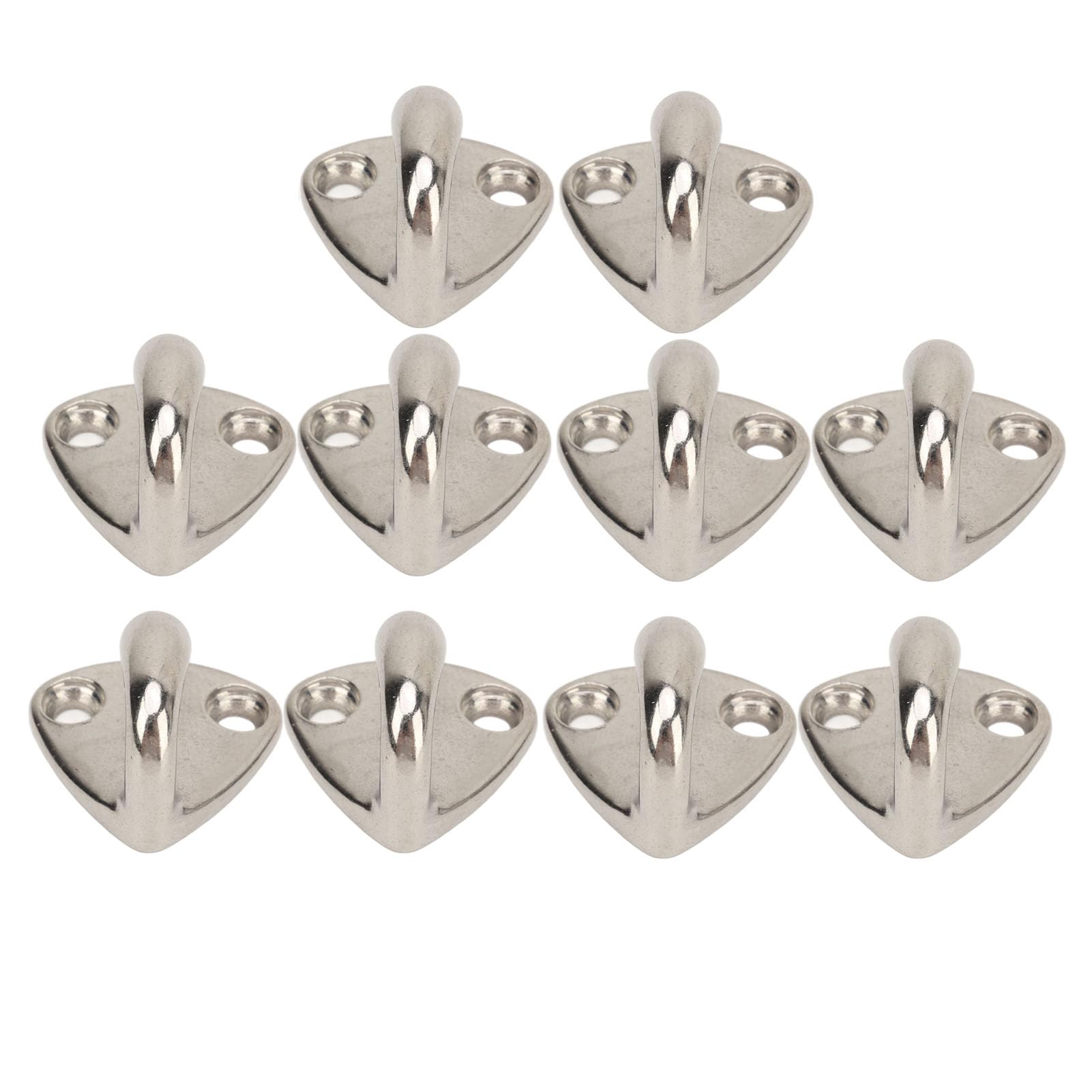 Aramox 10 Pcs Hook 316 Stainless Steel Marine Grade Clothes Coat Pad Eye Hooks Boat Hardware Convenient Hooks for Hanging Clothes, Coats, or Fenders on Your Boat