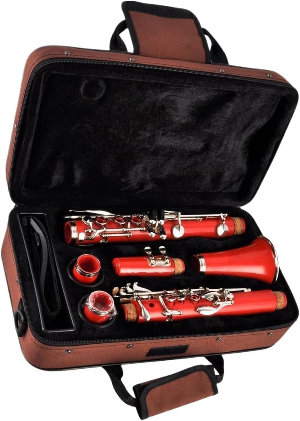 ABS Clarinet 17 Keys Beginner Examination Professional Performance B Flat Colored Instrument Clarinet(White)