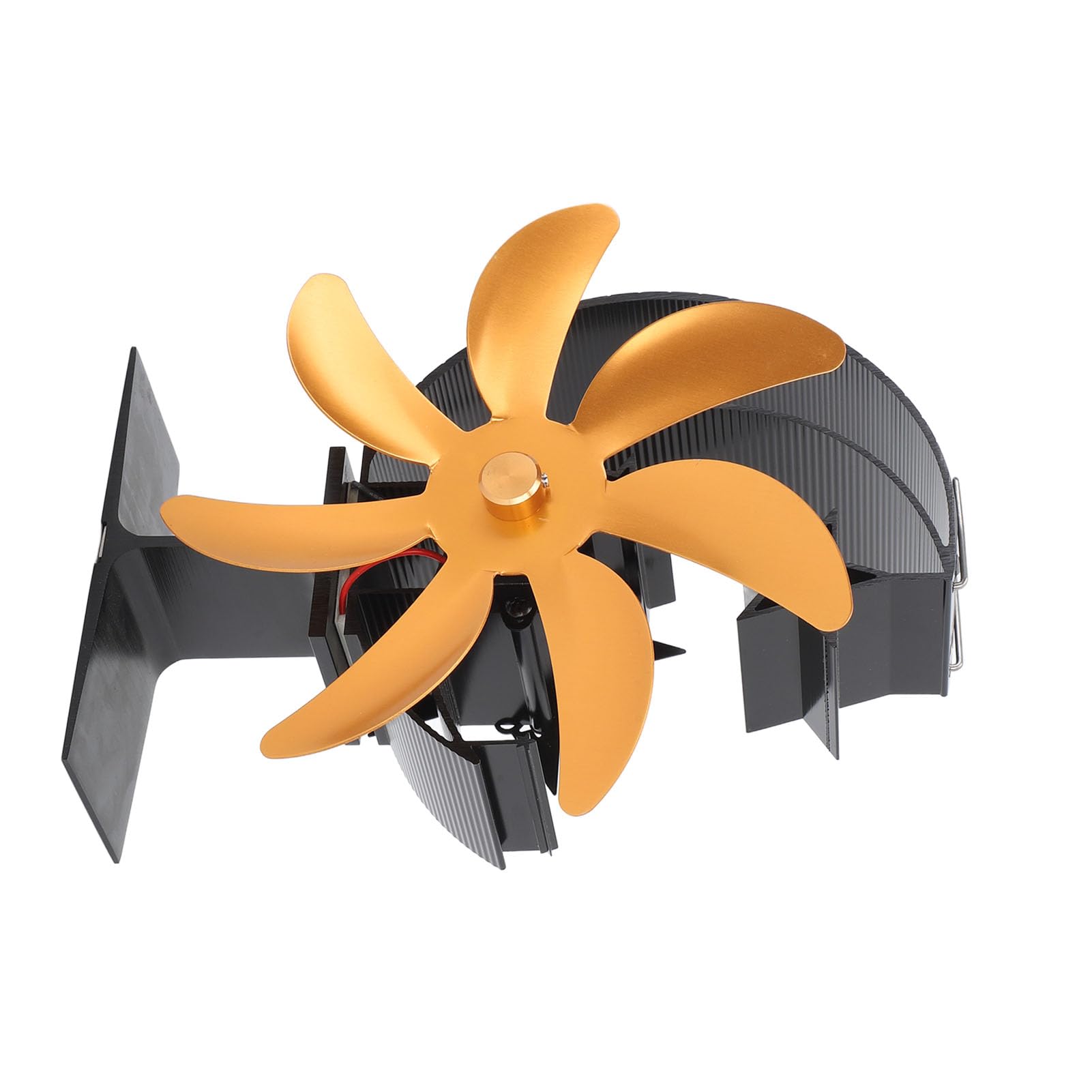 Ventilatore per stufa alimentato a calore, efficiente e silenzioso, per stufe a legna, ventilatore per pesca sul ghiaccio, 700 g (oro)