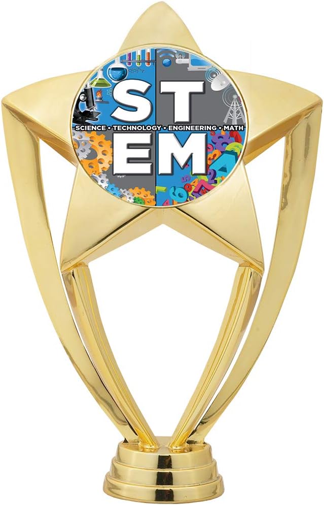 Crown Awards STEM Trophy - 6" Gold Star Academic STEM Trophies Prime
