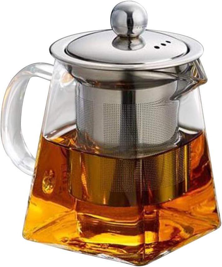 SHERCHPRY Heat Resistant Glass Teapot with Infuser 950Ml Clear Borosilicate Tea Kettle for Loose Leaf Tea Brewing and Coffee