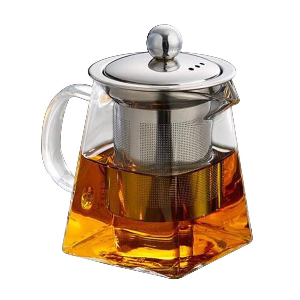 Herbata jaśminowa Szklany czajniczek z zaparzaczem Odporny na wysoką temperaturę Dzbanek do herbaty liściastej 550 ml Woda Nalewanie herbaty Stalowe sitko Czajnik do kawy i herbaty Dzbanek kuchenny