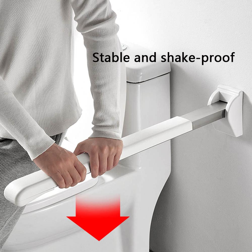 asidero de ducha, Barra de Apoyo for Inodoro Plegable Barra de Apoyo for Inodoro de Acero Inoxidable 304 con Superficie de PP Pasamanos de Seguridad de 70 cm Reposabrazos Antideslizante Barra de Apoyo