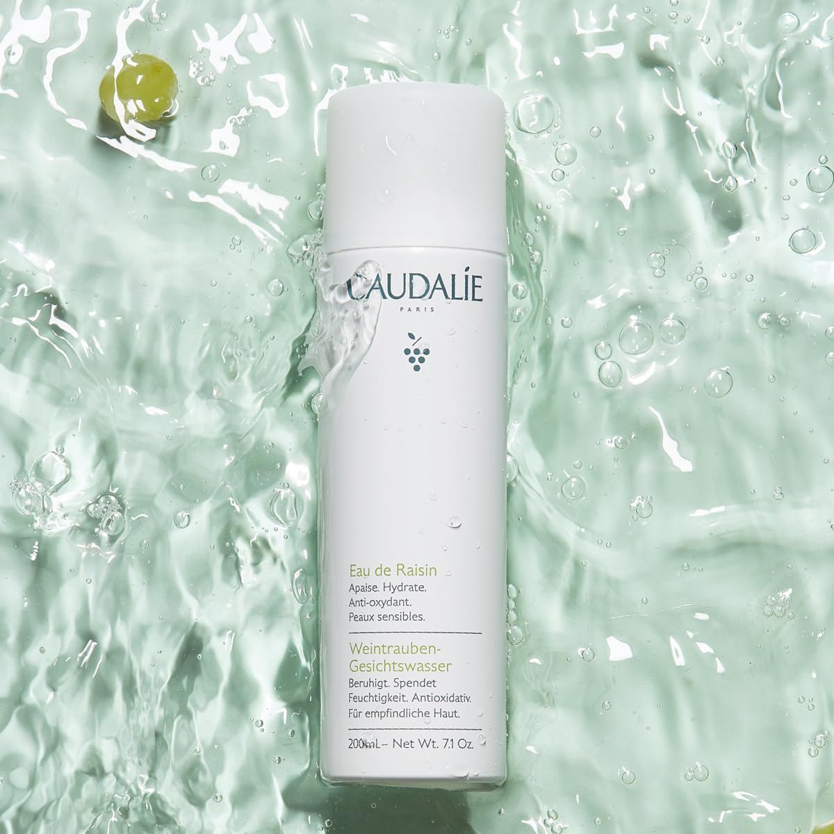 Caudalie Acqua d'Uva – Bruma Lenitiva e Idratante, 100% Uva Bio, Prebiotica e Antiossidante, Pelli Sensibili, Testata Dermatologicamente, Vegano, 300 mL