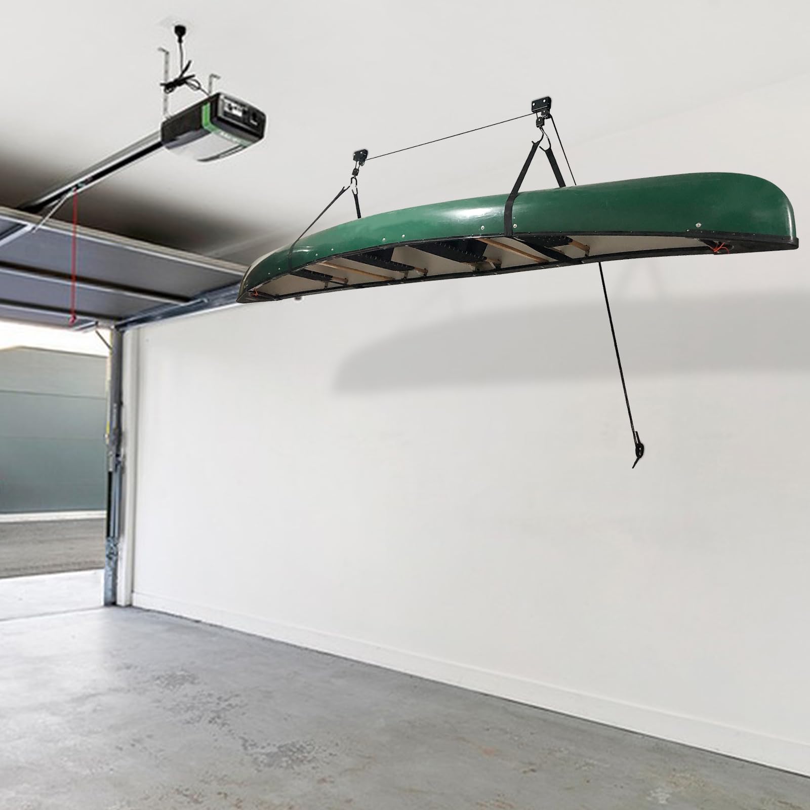Kayak Sospensione Bicicletta Sollevamento Canoa Soffitto Puleggia con Ruote e Supporti, Portata massima 57 kg per stoccaggio di kayak, biciclette e canoe