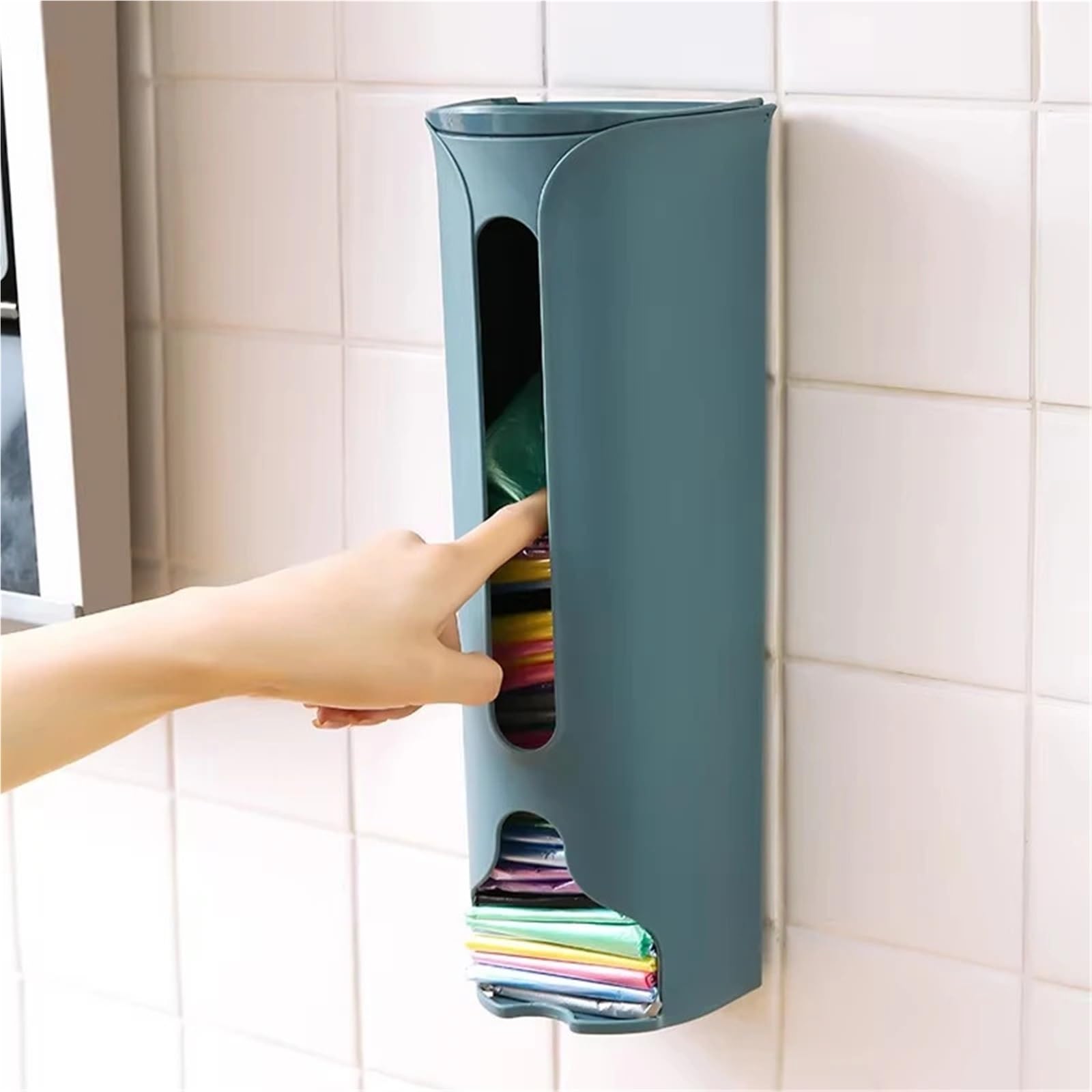 Dispensador De Bolsas De Basura Bolsa de Basura for Colgar en la Pared, Caja de Almacenamiento de plástico, dispensador de Bolsa de Basura for baño, Accesorios de Cocina, 2 uds.(Gray)