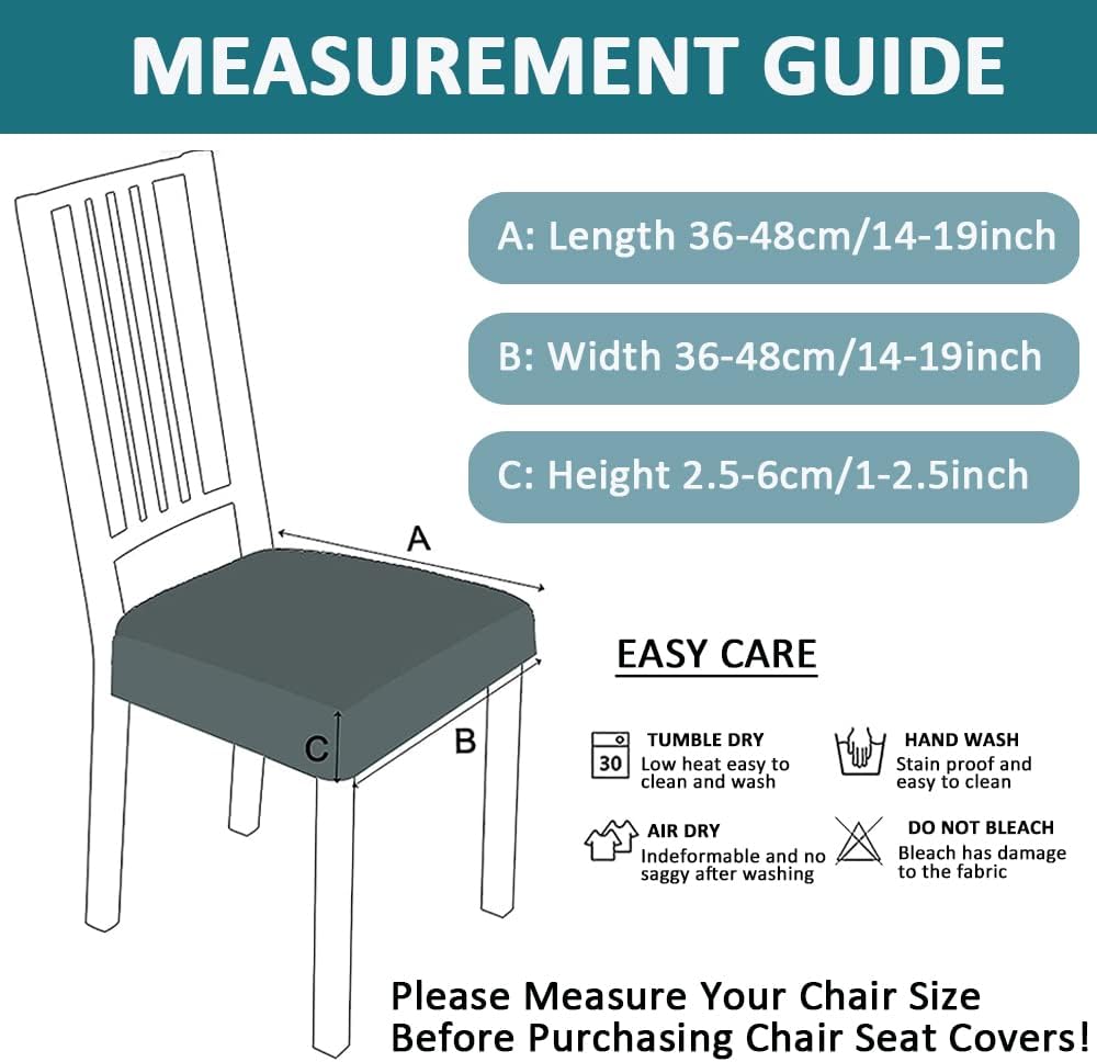 ストレッチスパンデックスダイニングチェアカバー 2枚セット 取り外し可能 洗濯可能 シートスリップカバー バックルプロテクター付き