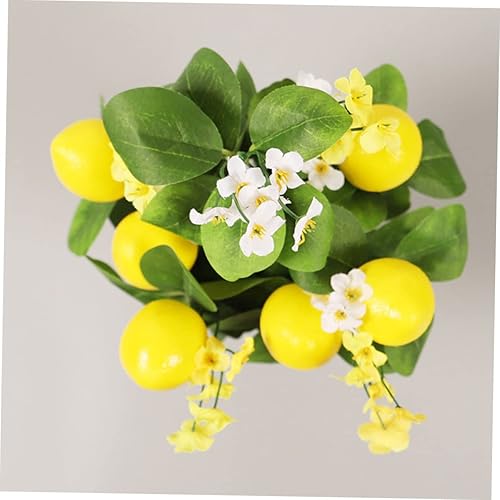 Miniatura 2 de flores artificiales ramo limón flores artificiales decoración flores artificiales rodajas de limón banquete al aire libre rama de limón hojas