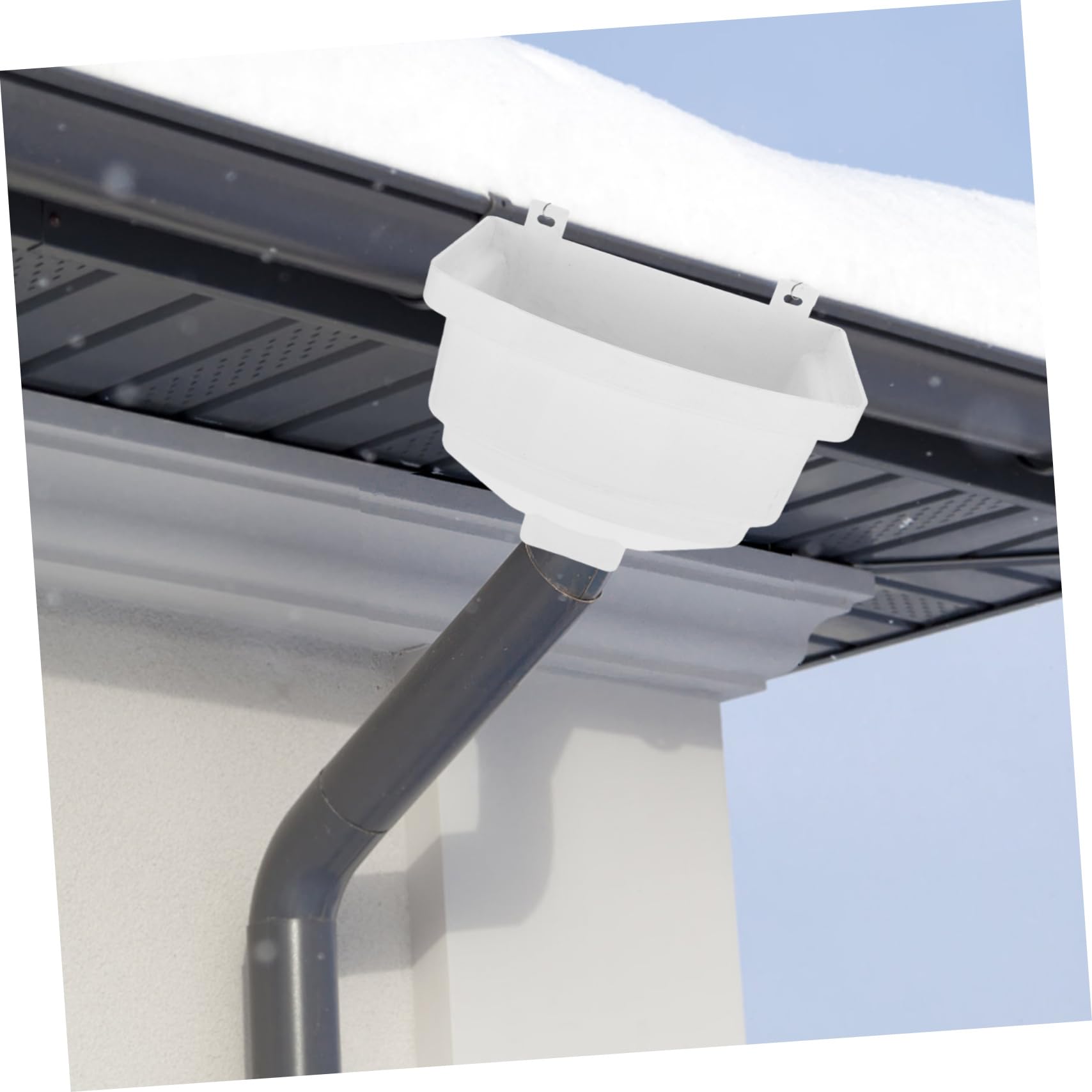 NUOBESTY Adaptador de Canalón Barril de Canaleta de Lluvia Boca Ancha para Recolección de Agua Lluvia Resistencia al Impacto y Drenaje