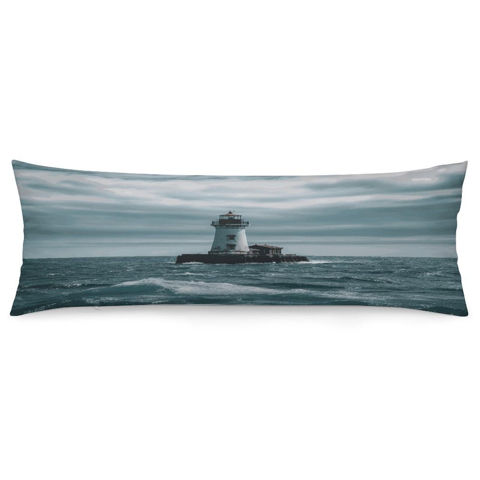 Lighthouse Ocean Body Pillow Cover Soft Full Long Pillow Cover Decorative Large Pillow Case Cozy Body Pillow Pillowcase Pillow Shams for Bed Sofa Couch Room Decor 18.9 X 53 Inch