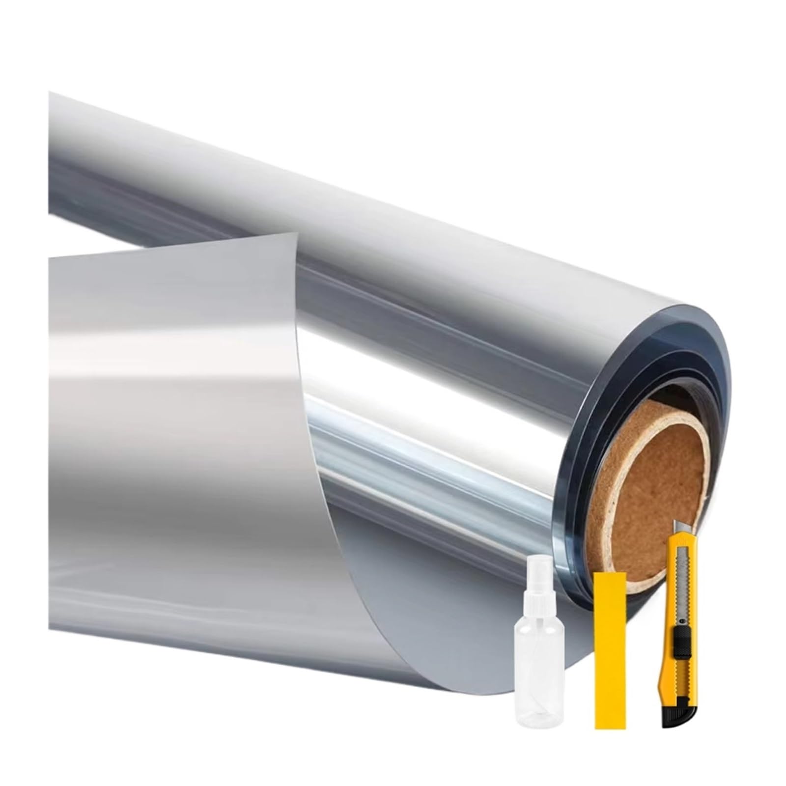 Reflective Window Film One Way Window Privacy Film Anti Look Glass Stickers Blocking Tint Foil Non-Adhesive Static Cling Window Mirror Film(60CMx500CM)