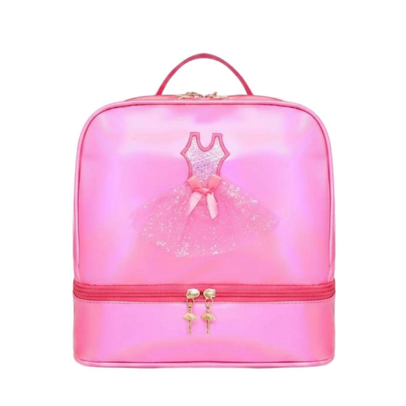 ATORSE Cute Design Holographic Backpack Adjustable Straps Ballerina Dance Bag Large Capacity Girls Ballet Bag Easy to Clean for Children, Dancers, Ballerinas, School, Rose Red-image-37