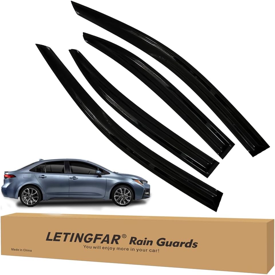 Tape-on Rain Guards for 2020-2024 Toyota Corolla Sedan, Side Vent Visors Shades Window Deflectors L5-for-Toyota-Corolla-20/24