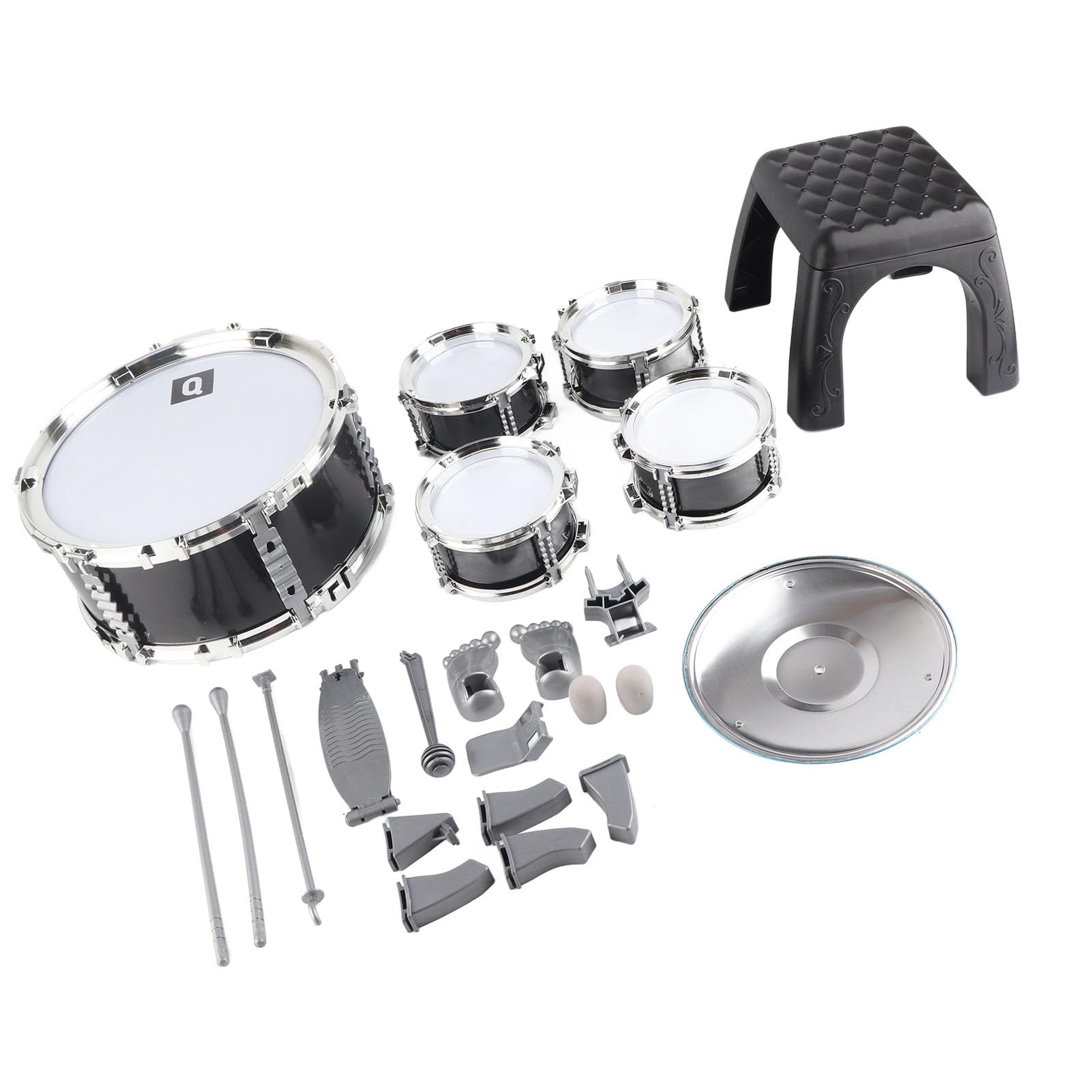 Set di Batteria per Principianti Strumento Musicale Divertente per Bambini, Include Bacchette e Piatti, 22,8 X 19,7 X 10,4 Pollici (#1)