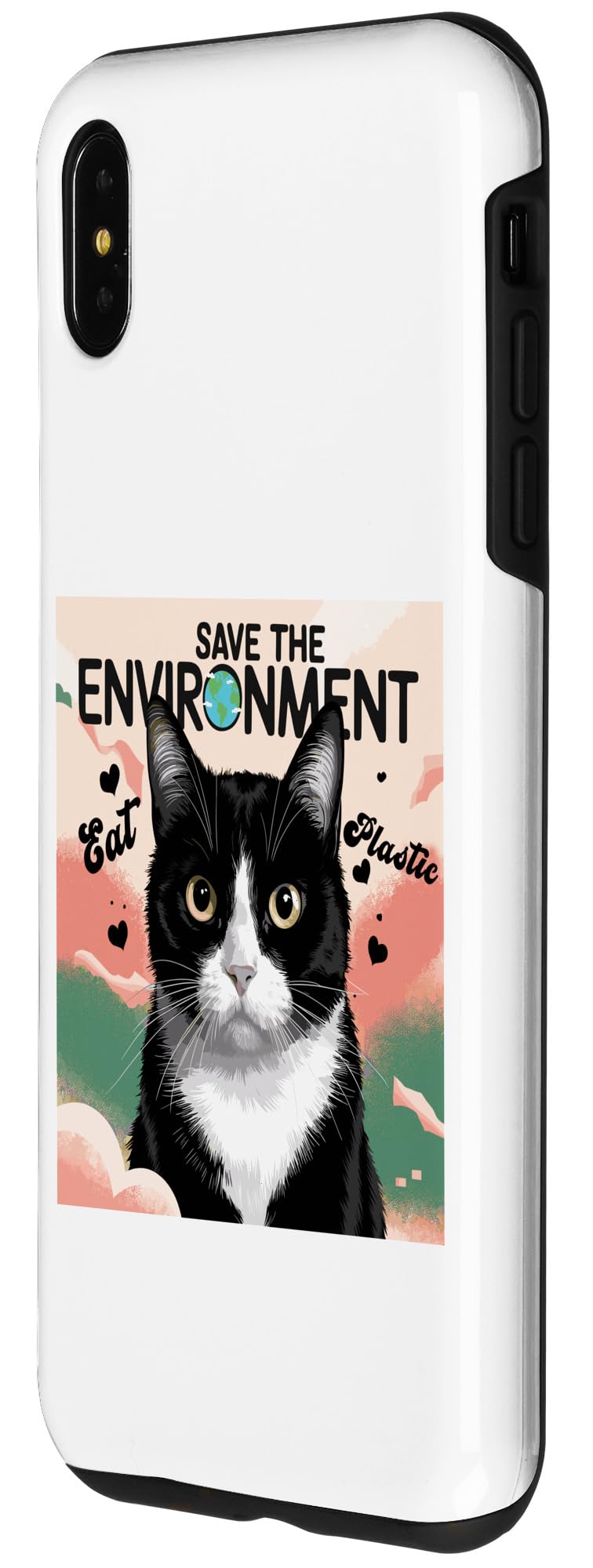 iPhone XS Max Help Save the Environment: Eat Plastic - A Cute Cat Meme Case - Image 2