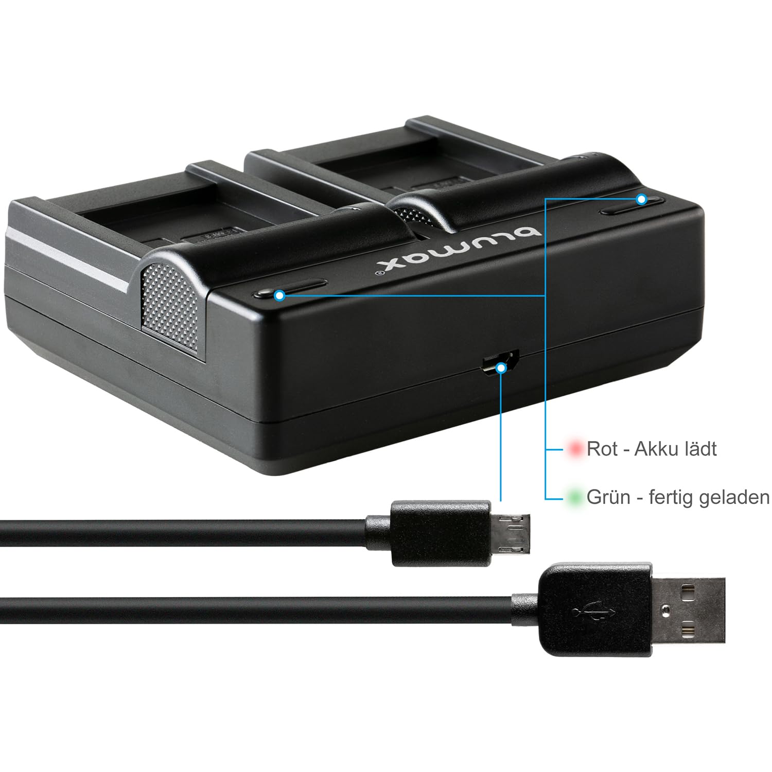 Blumax 2 baterías de 2040 mAh para Canon LP-E6N/LPE6N + cargador doble USB Mini USB para Canon EOS-R, EOS R, XC10 XC15 EOS 60D 70D 80D 5D Mark I Mark II Mark III IV 6D Mark I II 7D Mark I II