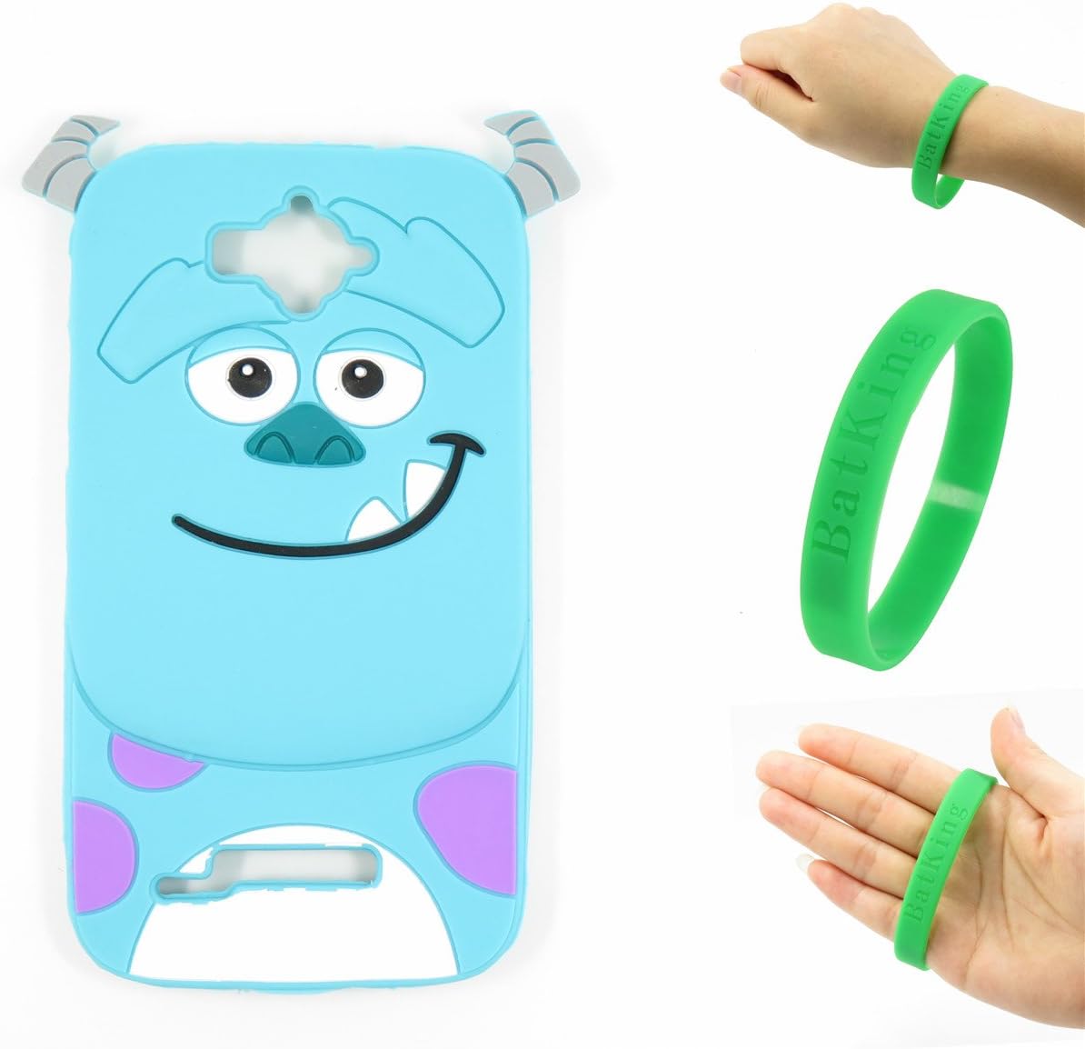 Alcatel C7 Case Alcatel One Touch Pop C7 Case,Bat King 3D Cute Cartoon Blue Monster Soft Silicon Rubber Case Cover for Alcatel One Touch Pop C7 OT-7040E/7040A/7040X/7040F/7040D(Monster)