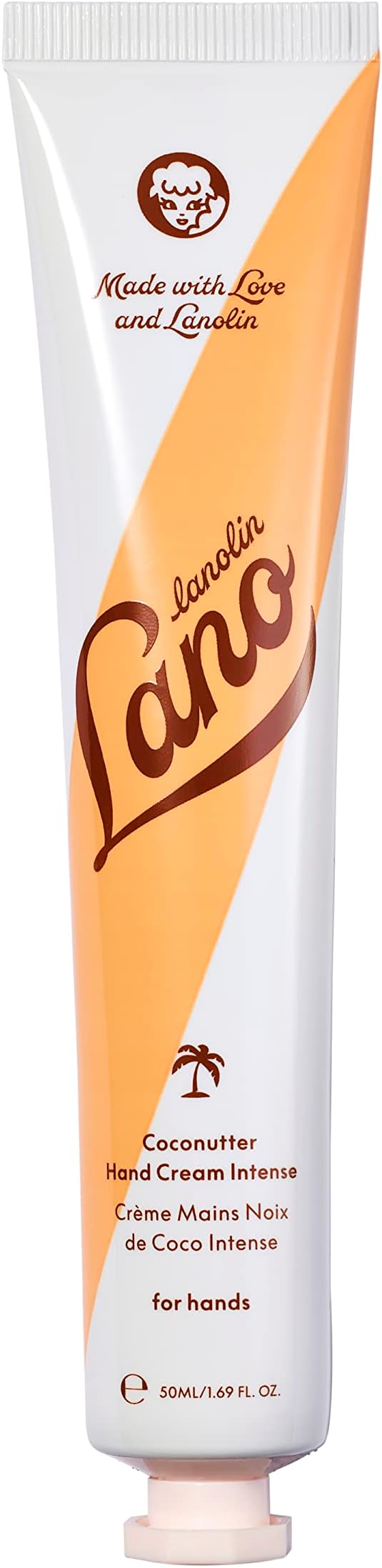 Lanolips Hand Cream Intense Coconutter - Hydrating Hand Lotion with Lanolin, Coconut, Vitamin E + Shea butter - Great for Dry, Cracked Hands + Cuticles - Cruelty-Free, Vegetarian (50ml / 1.69 fl oz)