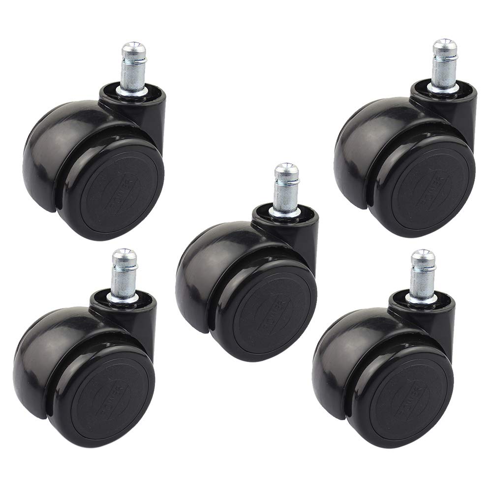 WJMT 2 Inch,office Chair Caster Wheels,polyurethane Wheels, 360 Degree Swivel Castors, No Noise/wear Resistant,(5 Packs),easy to Install