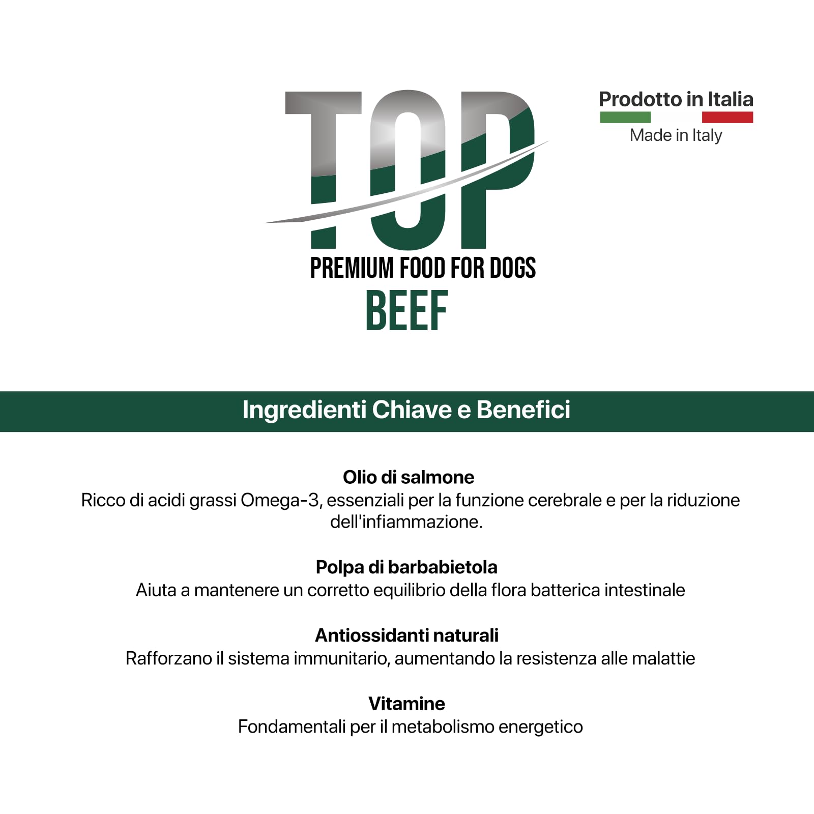 Top Beef – Sabor carne de vacuno, alimento seco apto para el mantenimiento de perros adultos de talla media/grande – 20 kg