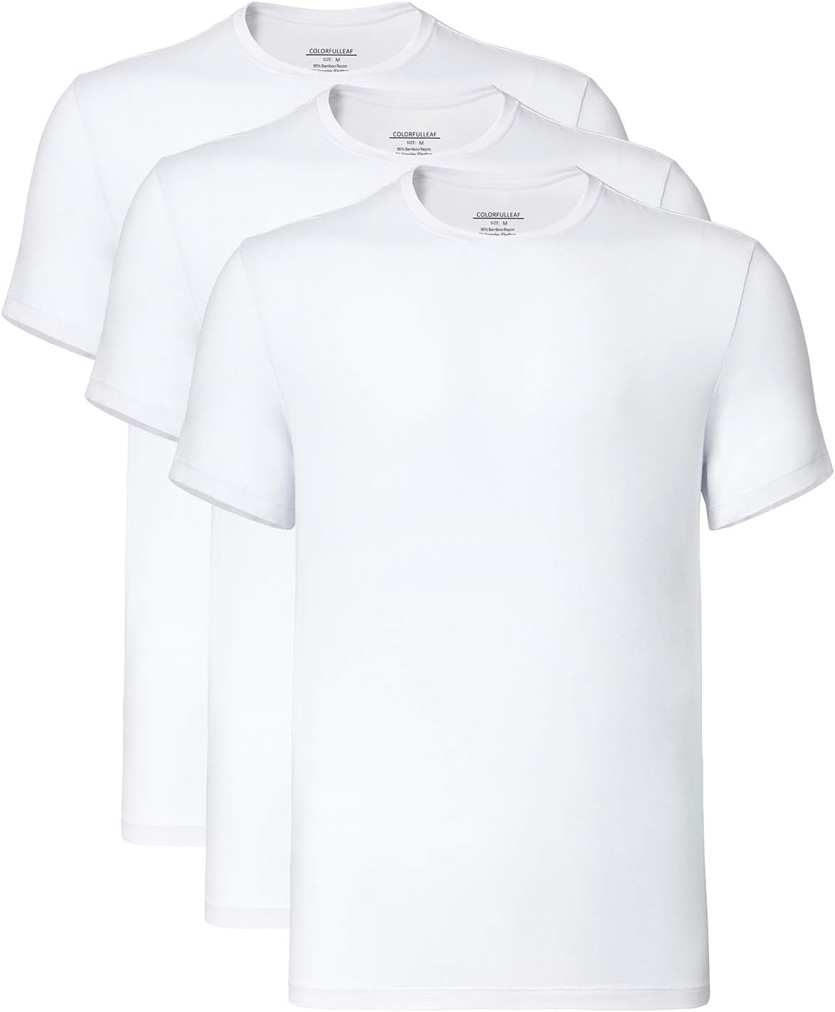 COLORFULLEAF mens Crewneck Undershirt