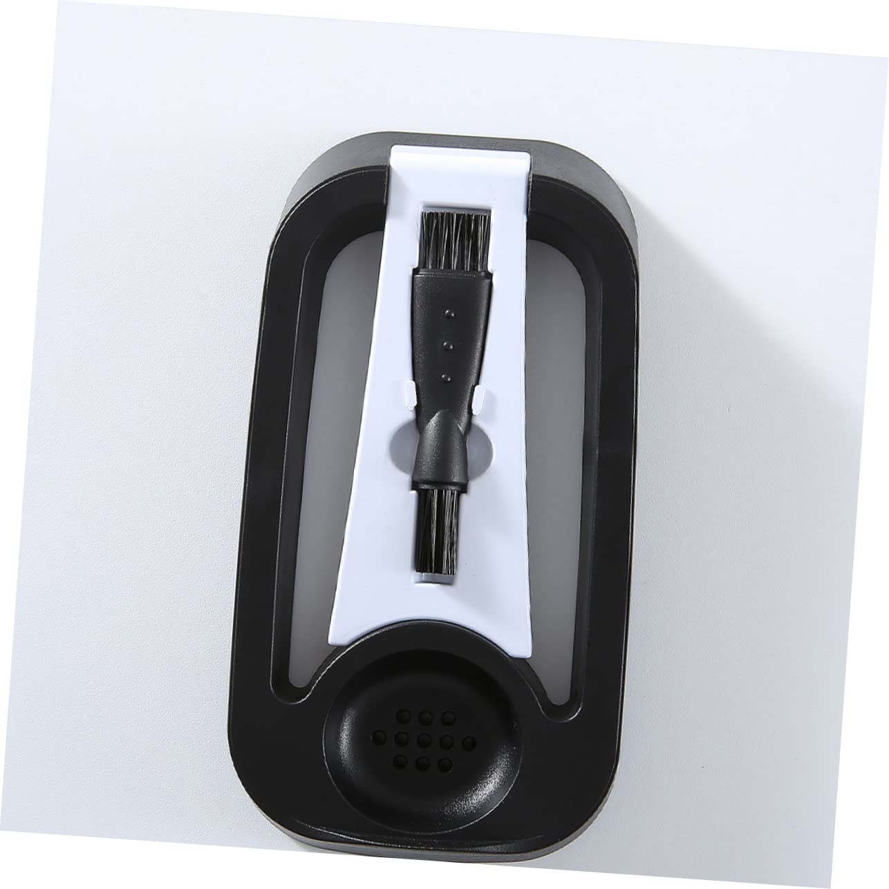 FOMIYES Ergonomic Electric Shaver Holder Foldable Razor Base with Cleaning Brush Water-draining for Longevity Black