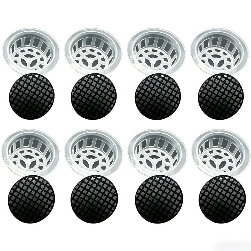 Lamdbao Net Cups Pots 8pcs with 8 Gaskets for Hydroponics Aquaponics Planter Indoor Outdoor Growing Baskets Slotted Mesh Net Cups