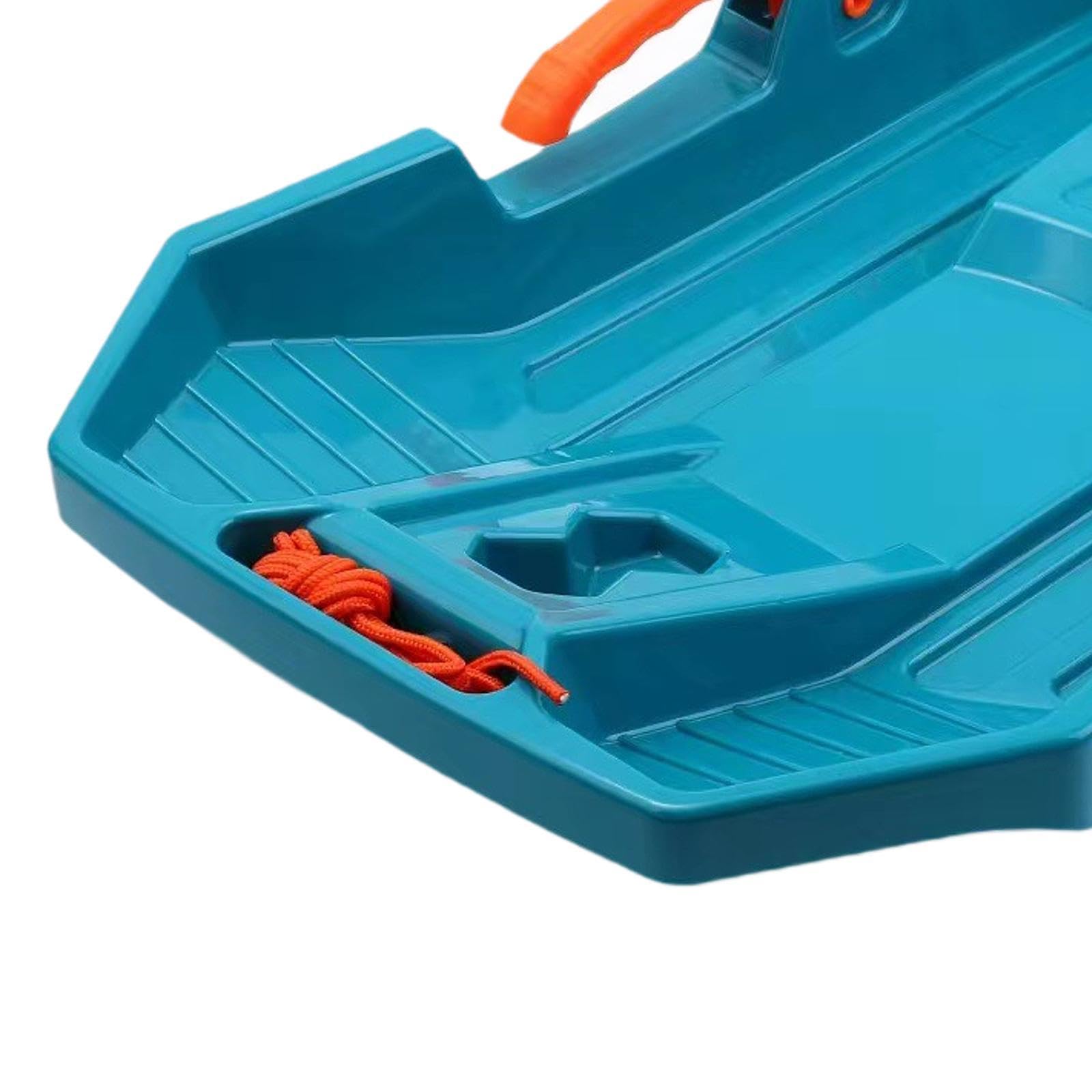 RNXRZANK Children's Snow Sled for Downhill Riding with Brake and Pull Rope, Lake Blue