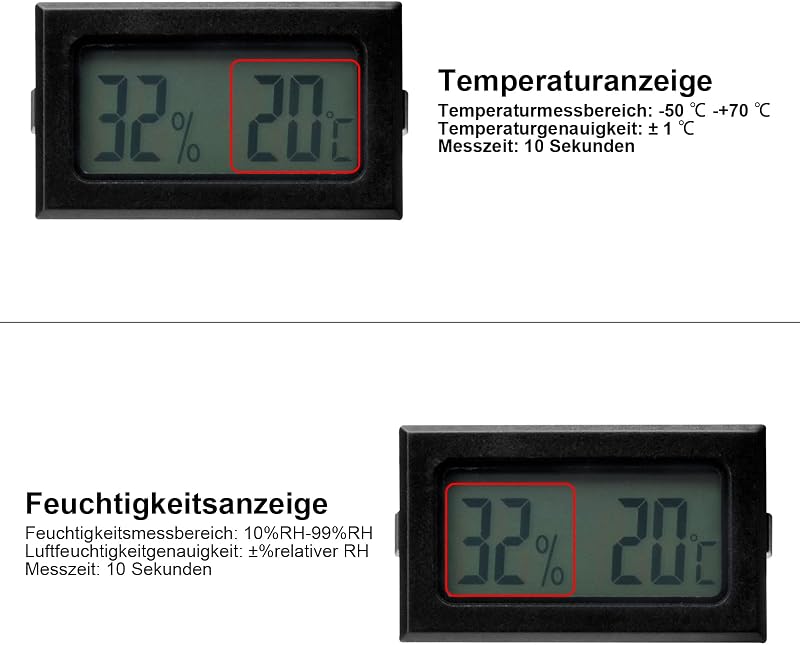 DAWRIS 5 db Mini Digitális Hőmérő Páratartalom Mérő LCD Kijelzővel