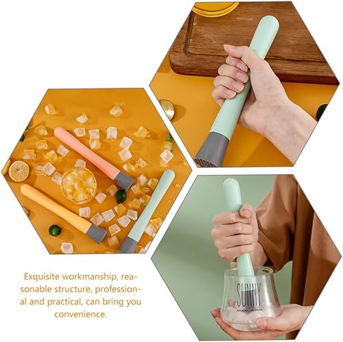 Miniatura 3 de Triturador de hielo, 3 piezas para cócteles, bebidas, muddler bar, trituradora de frutas, trituradora de hielo, herramienta de camarero para bares,