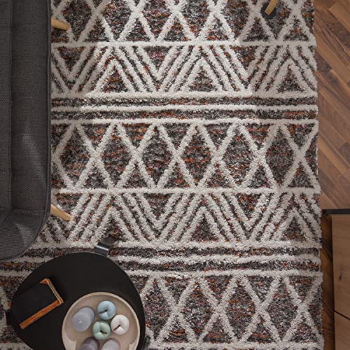 Paco Home Alfombra Salon De Habitacion Pelo Largo Suave Moderna Motivo Boho Chic Nordica Dibujo Geometrico con Flecos,...