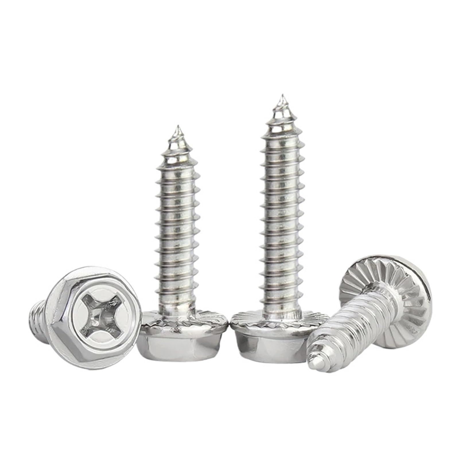 BTYQKZVPM Pan Head Self Tapping Screws, SS304 Self Tapping Screws Hex Cross Gasket Wood Rust Resistant(M3x16(100PC))