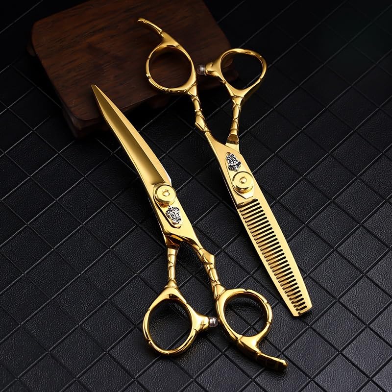 Haarschneideschere, 6 Zoll, Professionelle Friseurschere, 9Cr-Gold, 25–30% V-Zahn-Effilierschere, Schneidemaschine, Haarschnitt-Trimmscheren-Set