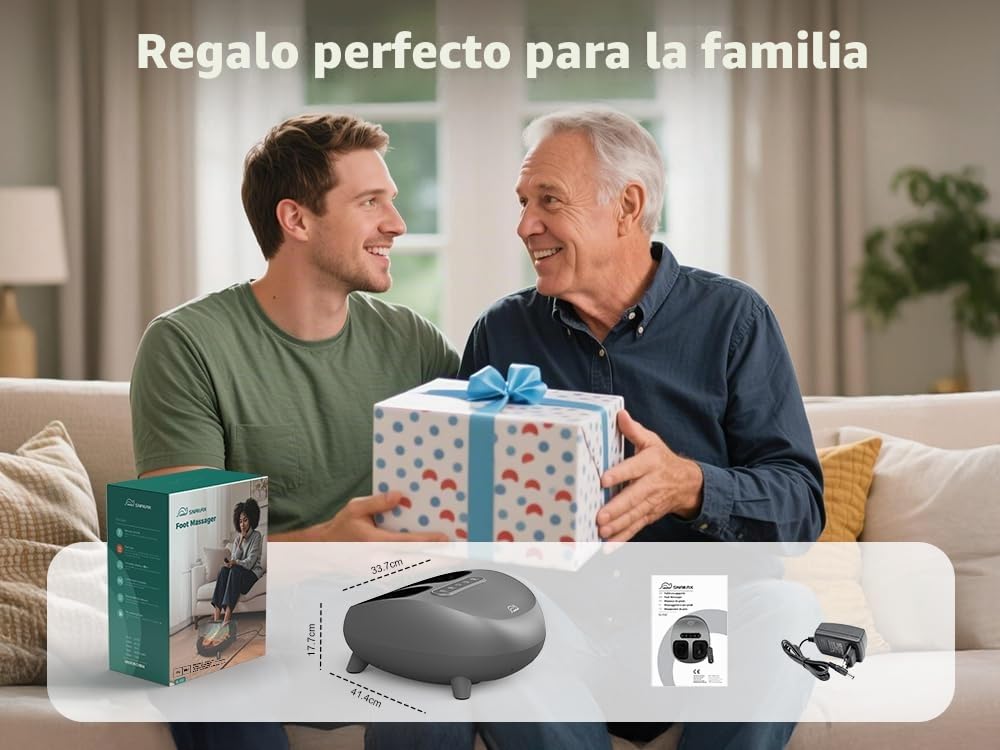 Snailax Masajeador de pies con calor y mando a distancia, masajeador de pies Shiatsu con compresión, regalo para mujeres y hombres, apto para tallas hasta la 48.