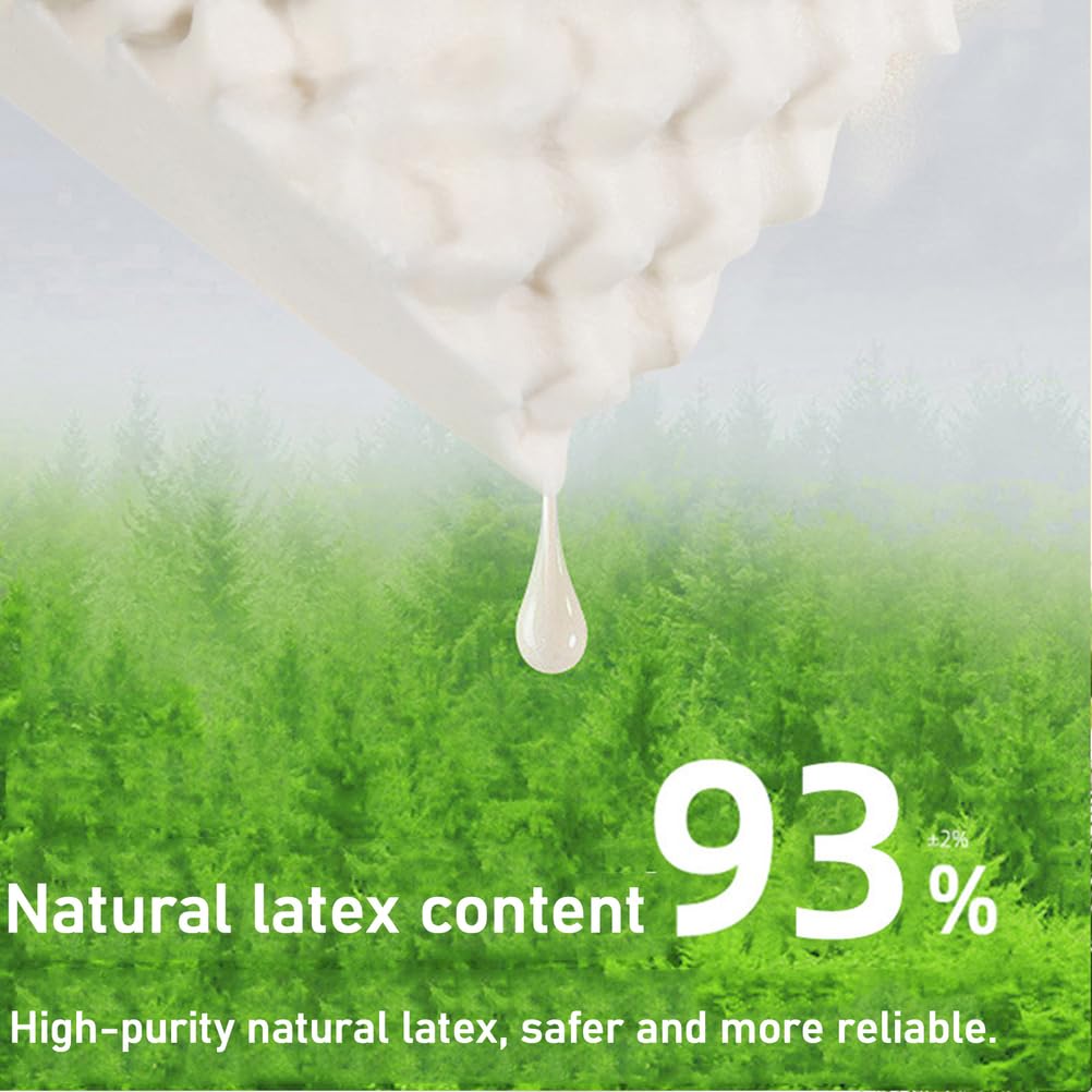 Almohada de látex natural para adultos, almohada de dormir para dormir de lado, de espalda y boca abajo, extra suave con funda de algodón transpirable extraíble