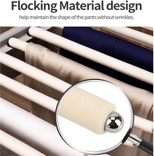 Miniatura 2 de NILZA Perchero extraíble para pantalones que ahorran espacio, perchas retráctiles para armario, colgador de pantalones con 10 brazos para colgar