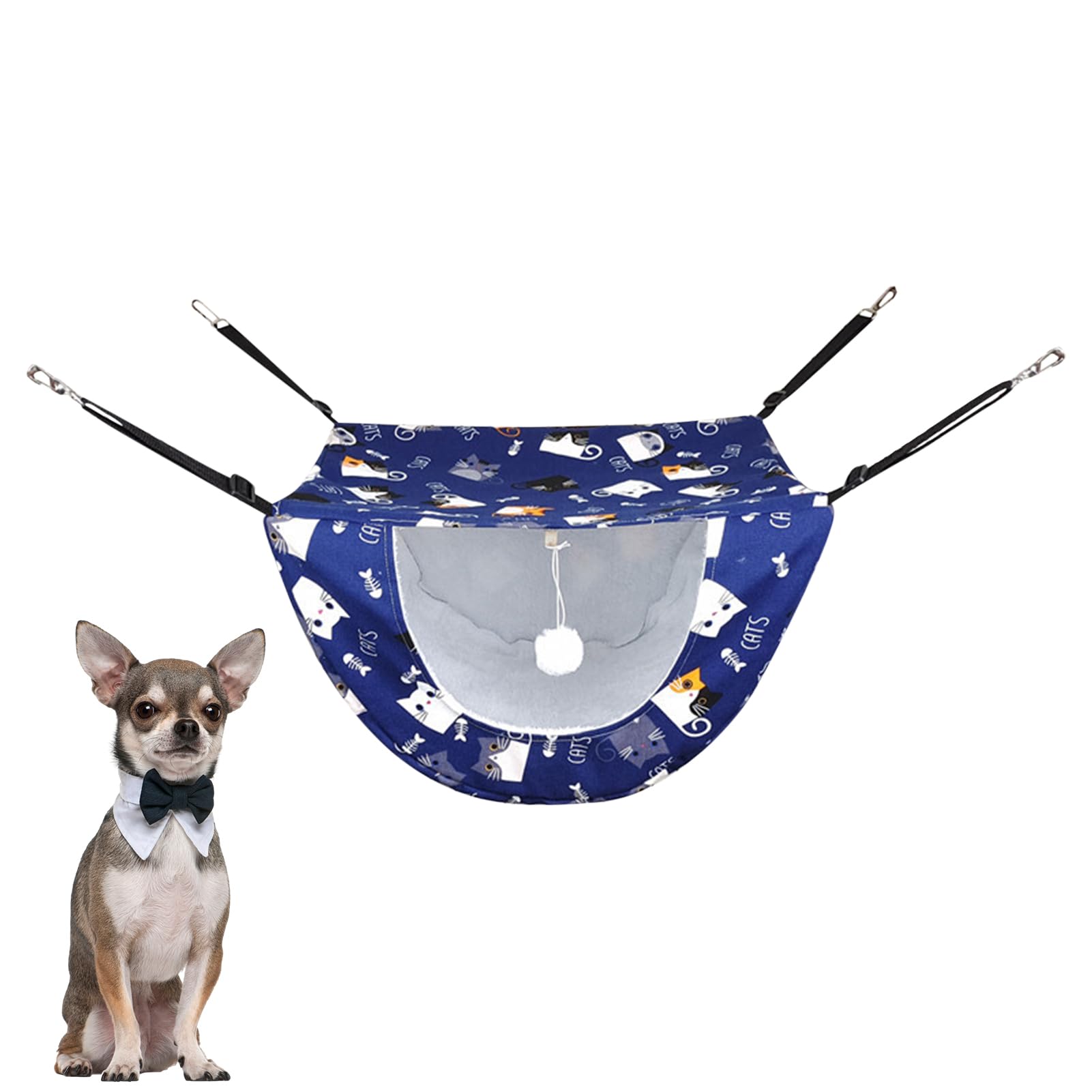 Hamac pour chat et petits animaux de compagnie, lit double couche suspendu pour cage en peluche