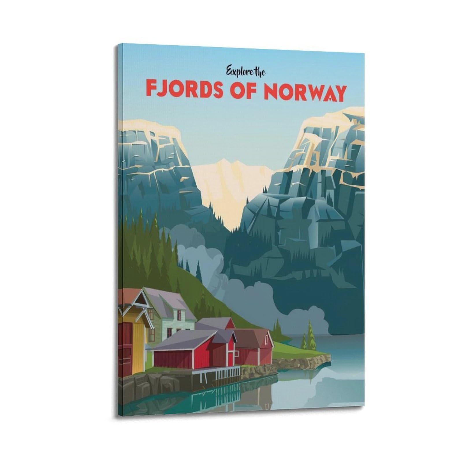 DLJGDS Vintage Travel Poster Norway Fjords Decorative Painting Canvas Wall Posters And Modern Family Bedroom Decor 16x24inch(40x60cm)