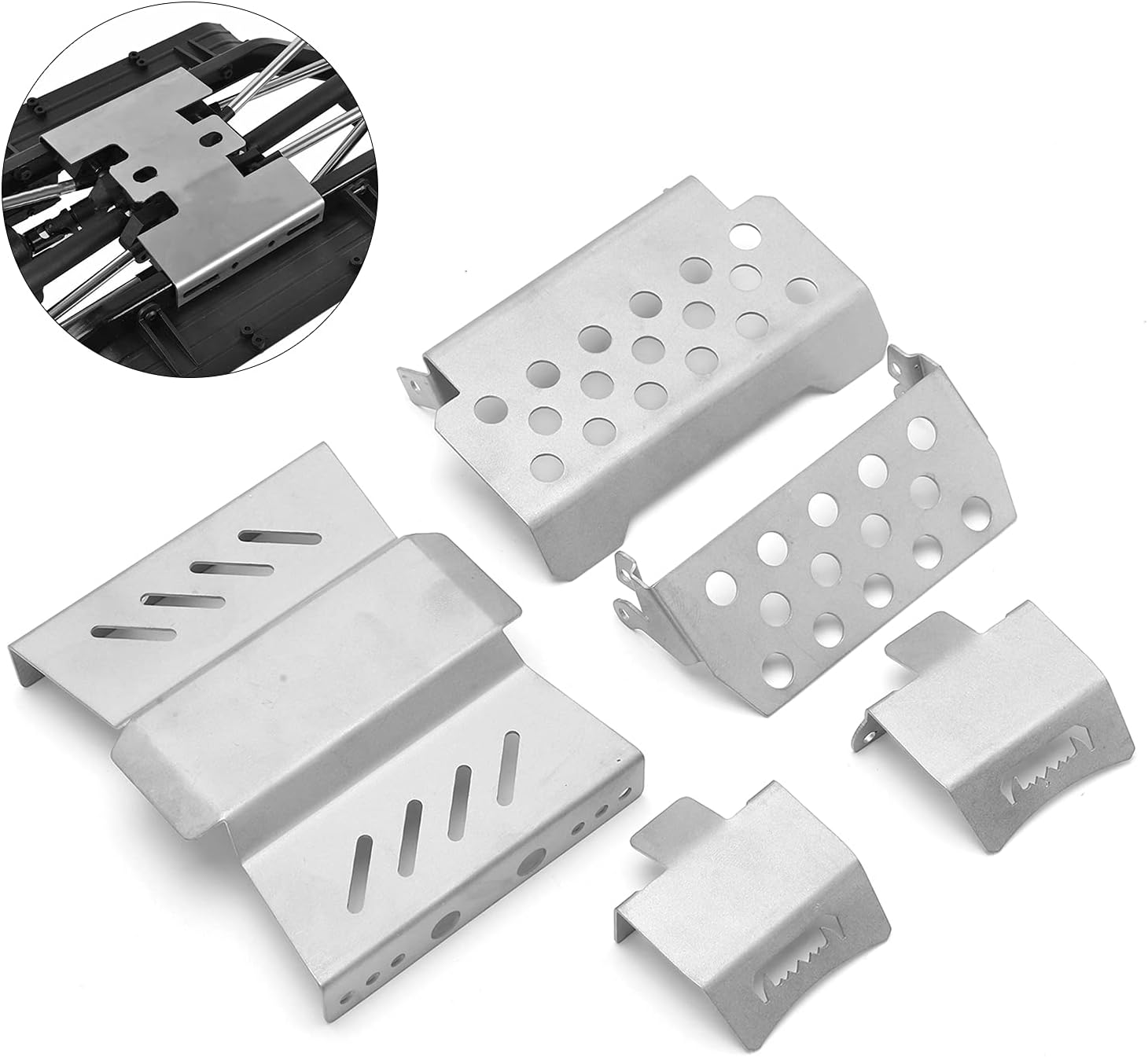 SUNGOOYUE RC Crawler Chassis Guard Board, High Performance RC Stainless Steel Armor Plate Suitable for 1/10 Redcat GEN8 Climbing Car