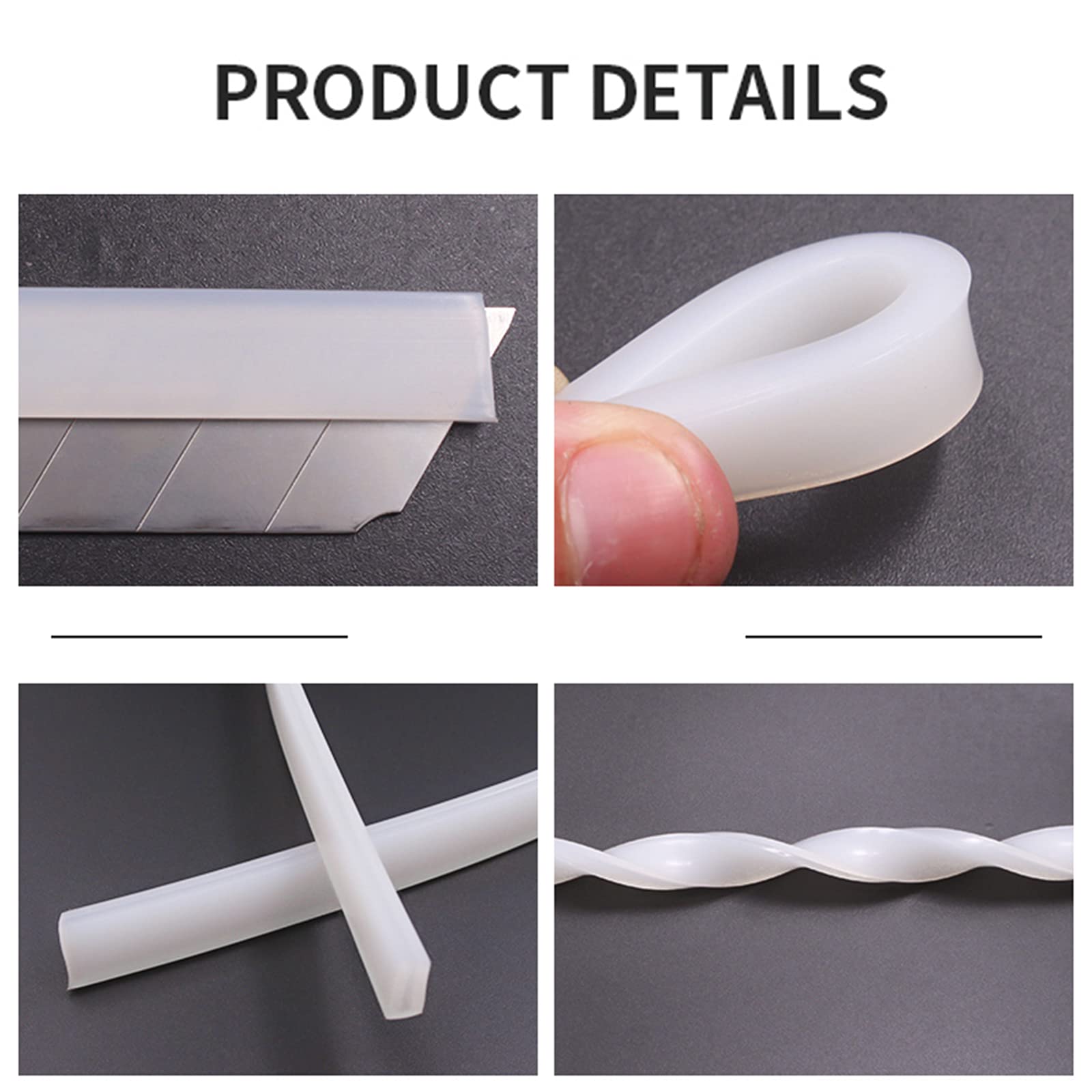 Striscia protettiva per bordi trasparente, in plastica, a forma di U, in silicone a forma di U, guarnizione in gomma trasparente, adatta per lato tavolo, 5 metri di lunghezza, (5 mm x 12