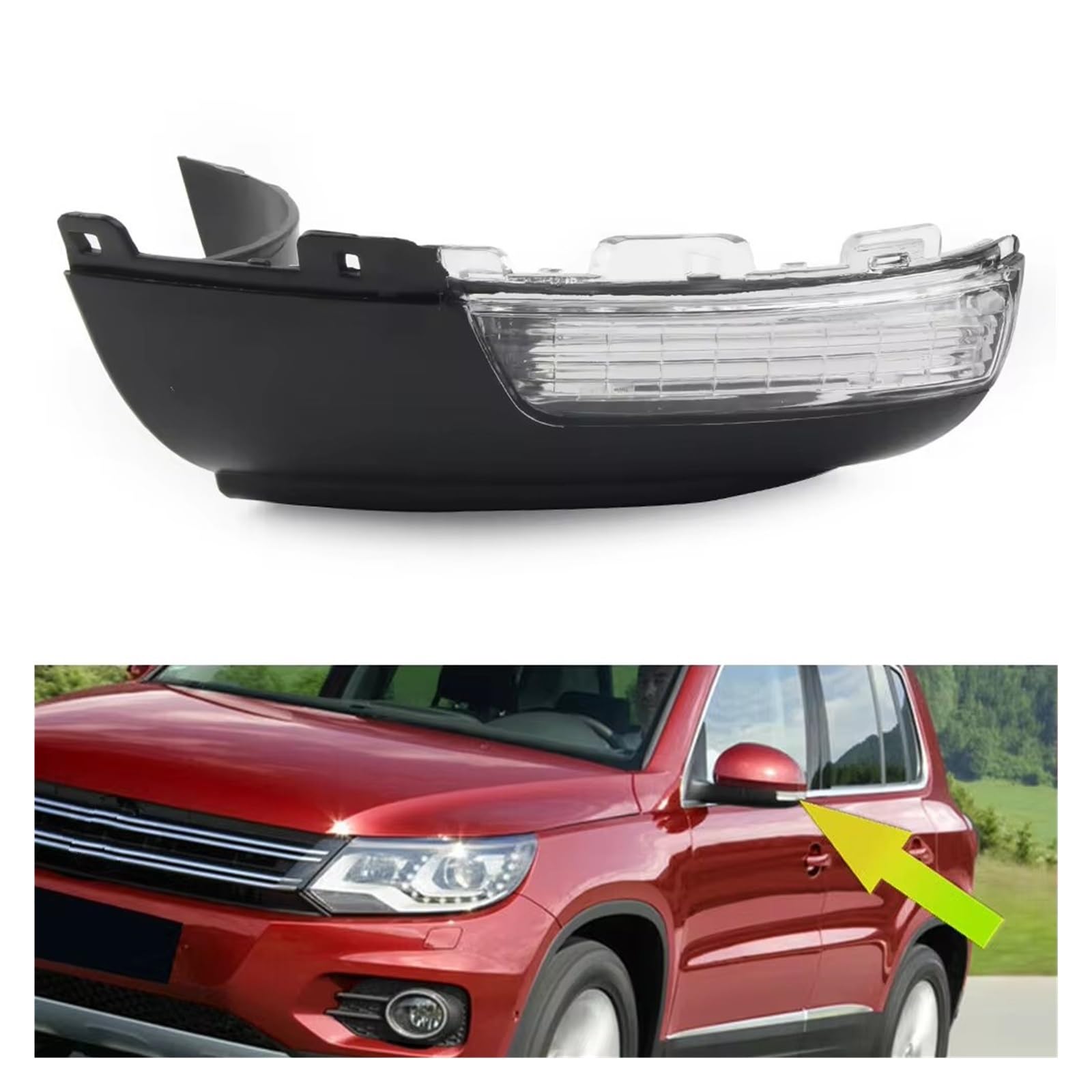 Signal Indicateurs lumières pour VW pour Tiguan 2008-2016 pour VW pour Sharan 2011-2016 Feux Voiture Rétroviseur Côté Gauche Clignotant 5N0949101B Clignotants Dynamiques