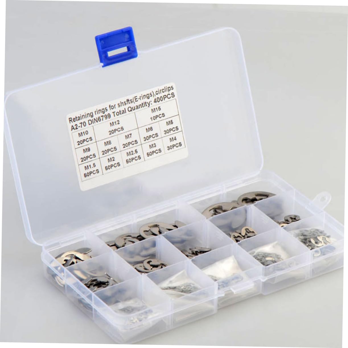 Retaining Ring Kit Stainless Steel M1.5-m15 400pcs E-Shaped