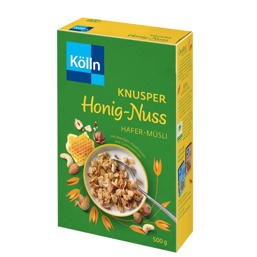 Kölln Müsli Knusper Honig Nuss – 7er Pack (je 500 g), laktosefrei