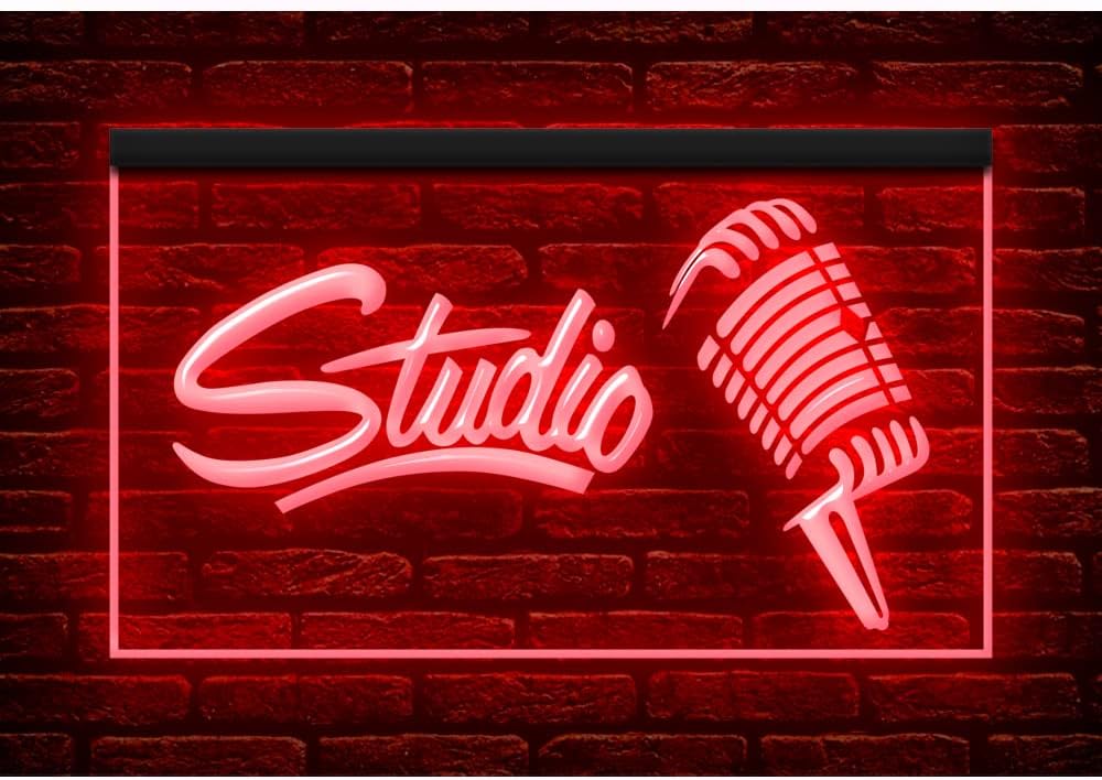 140047 Studio Recording On Air Live Room Home Decor Display LED Light Neon Sign (16" X 12", Red)
