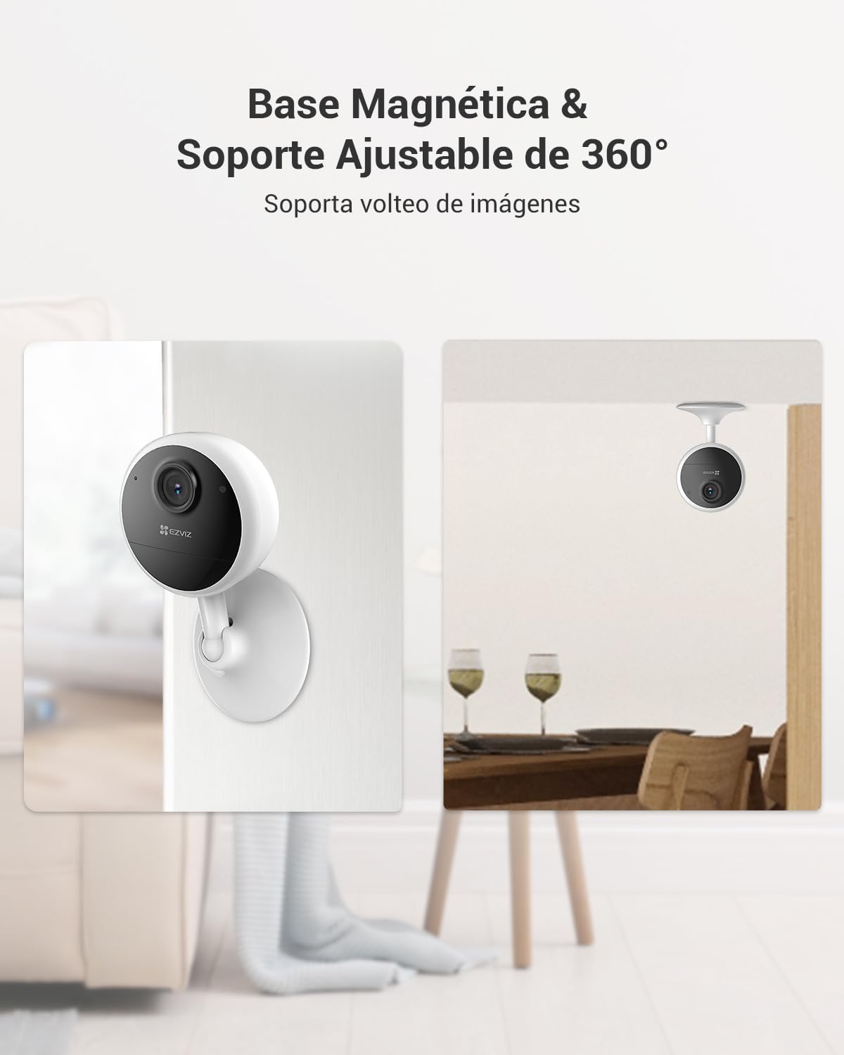 EZVIZ Camara Vigilancia WiFi Interior con Bateria de 40 Dias 1080P Camara IP de Seguridad, Deteccion de Persona Humana, Audio Bidireccional, Soporta Tarjeta hasta 512GB,Compatible con Alexa,CB1
