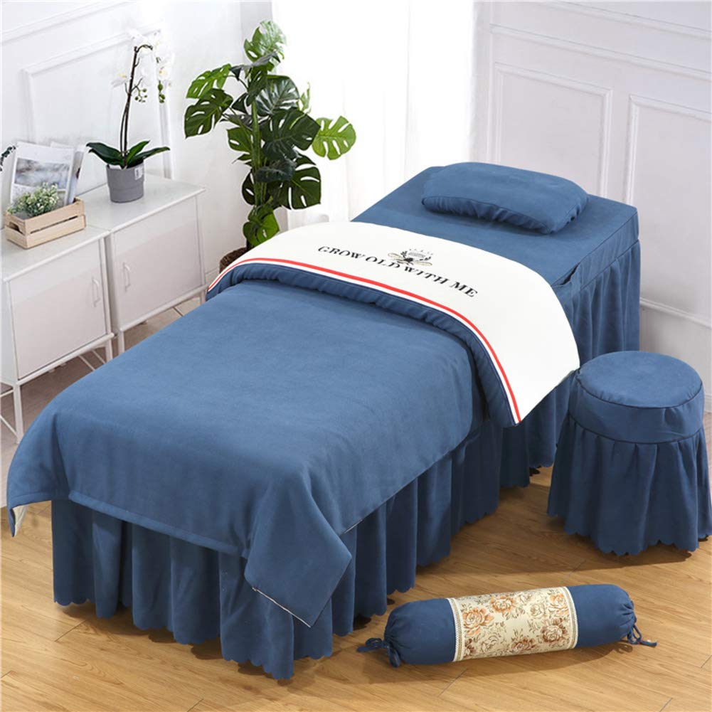 ynh Massage Table Sheet Sets In Embroidery,solid Color Simple Beauty Bed Cover Skin-friendly Salon Body Fumigation Spa Table Cover Bed Linen -p 70x185cm(28x73inch)