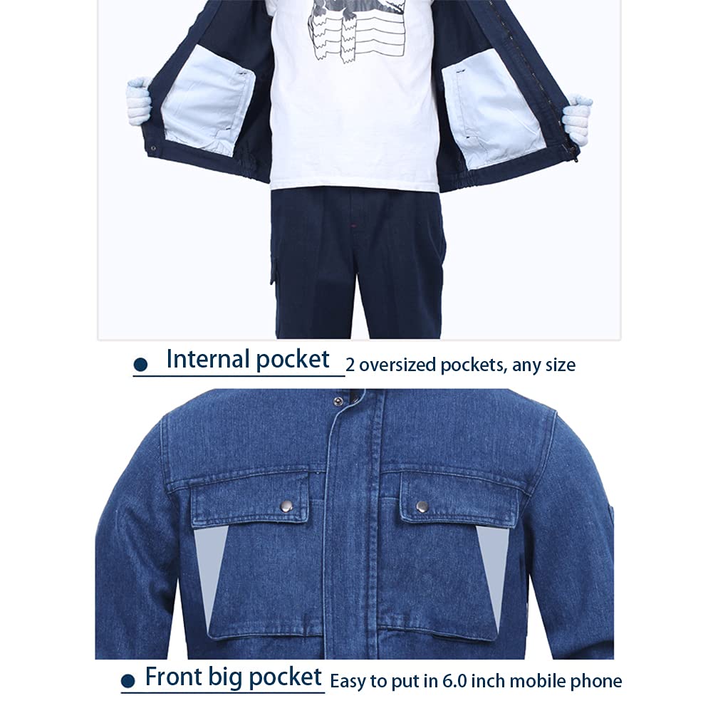 Mono De Trabajo, Soldador Ropa Trabajo, Puro Algodón Usable Anti-Quemaduras Adecuado para Una Variedad De Trabajadores.,L