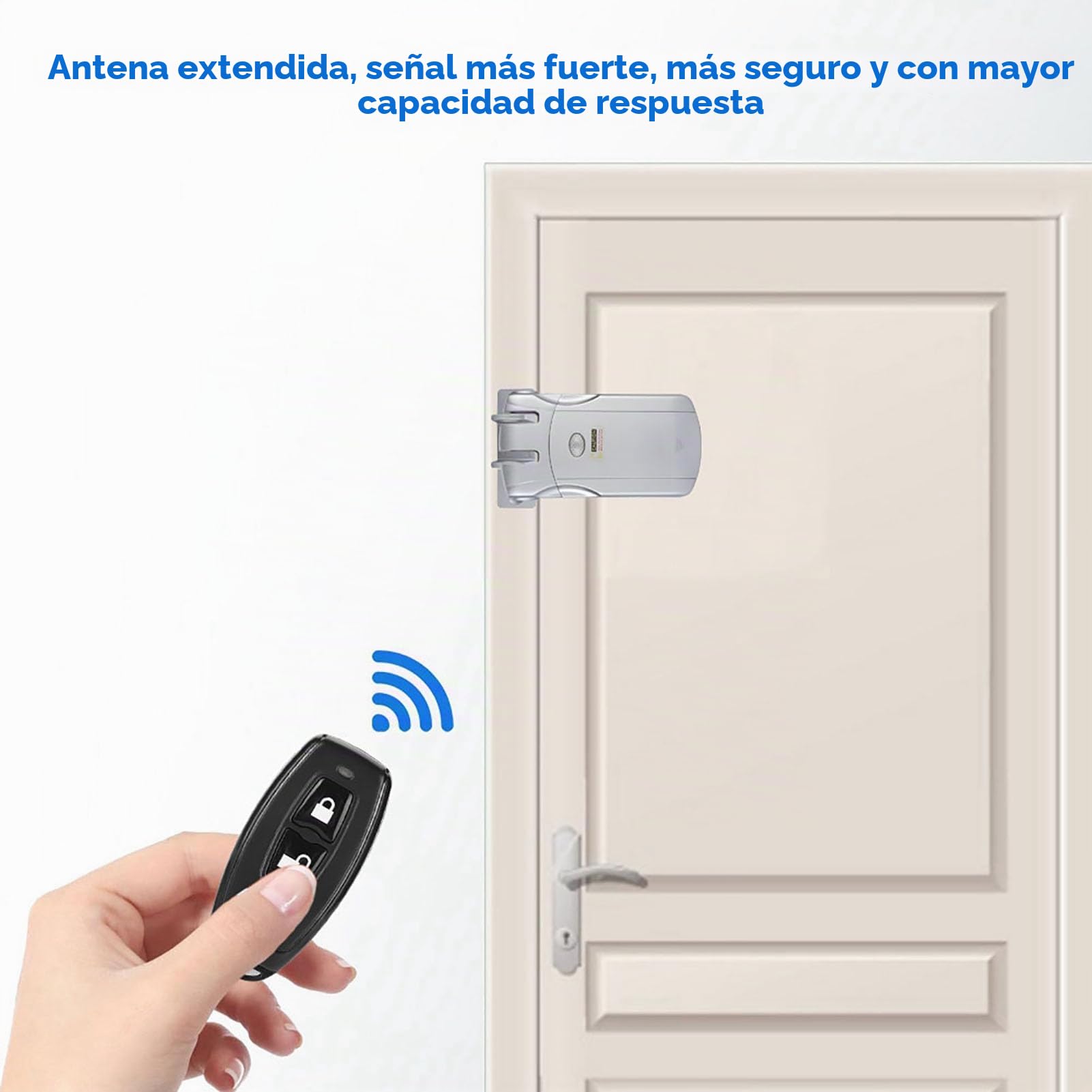 BuyWeek Cerradura electrónica, cierre invisible, 15,5 x 8 x 3,5 cm, alcance de 15 m, aleación de zinc inalámbrico con 4 mandos a distancia