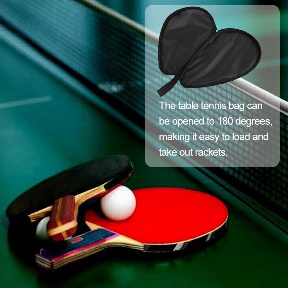 Housse pour Raquette de Tennis de Table, Sac de Raquette de Tennis de Table, Sport Housse de Raquette, Sac de Raquette de Ping Pong, Offre 2 Raquettes, Compartiment Supplémentaire pour 3 Balles