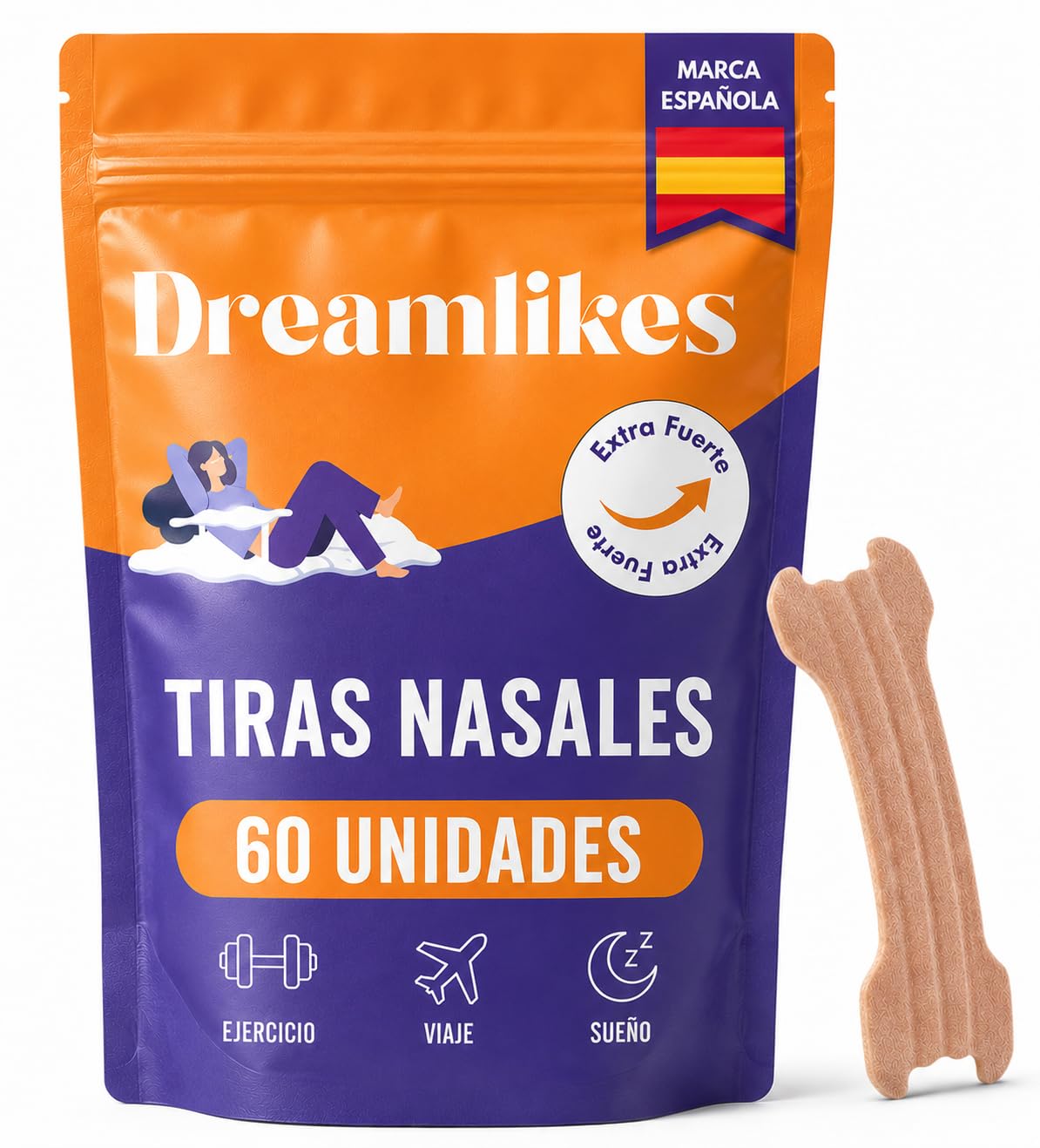 Tiras Nasales Antironquidos, 60 Tiritas Nasales Para Respirar Mejor Por La Nariz Y Evitar Los Ronquidos, Tiras Para Dormir Deporte y Congestión Nasal, Antirronquidos, Nasal Strips, Nose Strips
